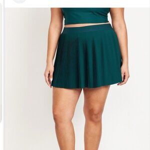 Old Navy Extra High Waisted StrechTech Micro Pleated Skort Woman 2X Teal Tennis